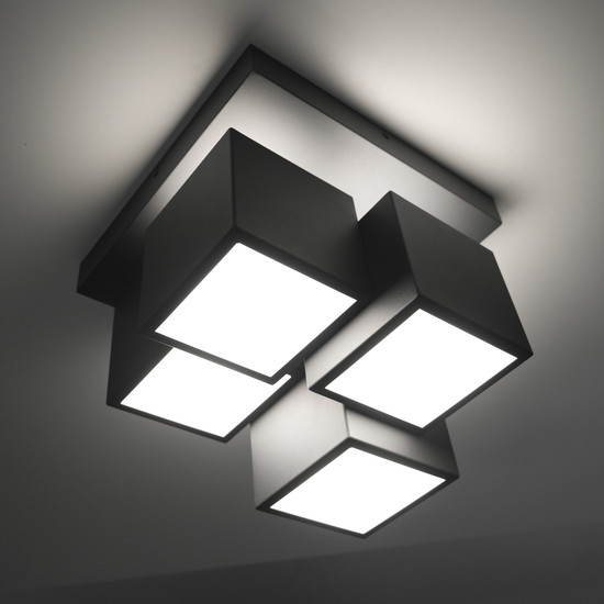 JUST LIGHT TETRIS LED Deckenleuchte Warmweiss 17W schwarz 14114-18