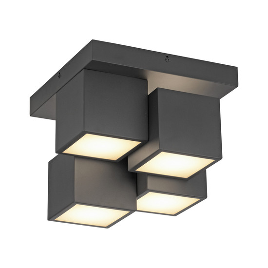 JUST LIGHT TETRIS LED Deckenleuchte Warmweiss 17W schwarz 14114-18