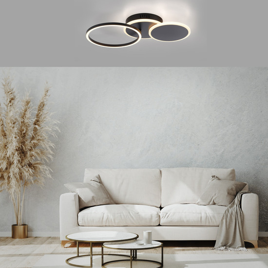 JUST LIGHT SEVENT LED Deckenleuchte Warmweiss 25,5W schwarz 14116-18