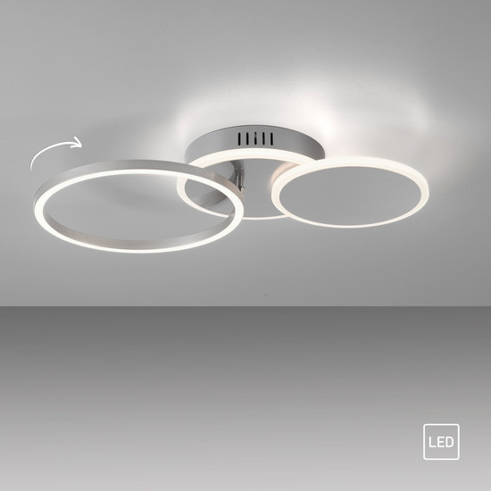 JUST LIGHT SEVENT LED Deckenleuchte Warmweiss 25,5W stahl 14116-55
