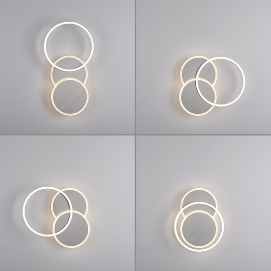 JUST LIGHT SEVENT LED Deckenleuchte Warmweiss 25,5W stahl 14116-55