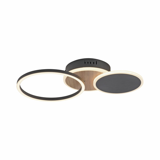 JUST LIGHT SEVENT LED Deckenleuchte Warmweiss 25,5W Holzdekor 14116-78