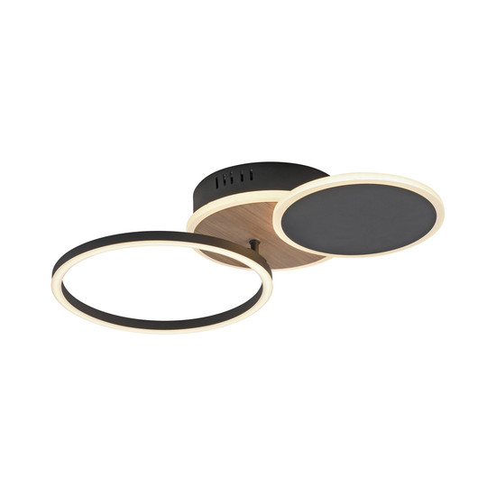 JUST LIGHT SEVENT LED Deckenleuchte Warmweiss 25,5W Holzdekor 14116-78
