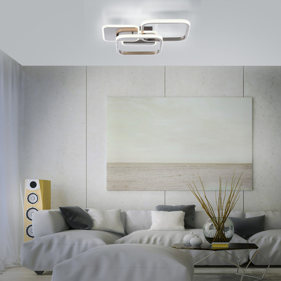 JUST LIGHT SEVENT LED Deckenleuchte Warmweiss 36W stahl 14117-55