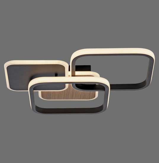 JUST LIGHT SEVENT LED Deckenleuchte Warmweiss 36W Holzdekor 14117-78