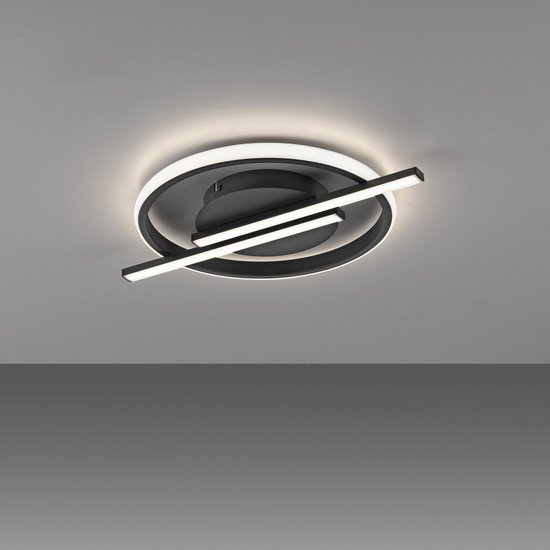 JUST LIGHT KORSA LED Deckenleuchte Warmweiss Dimmbar 17,5W schwarz 14130-18