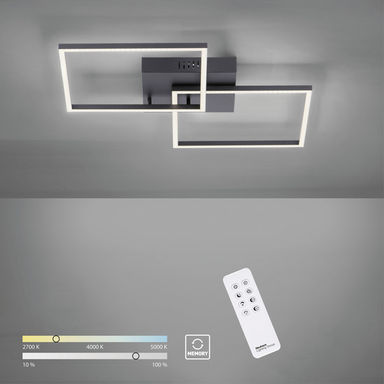 JUST LIGHT IVEN LED Deckenleuchte Steuerbare Lichtfarbe 13,8W 2-fach Schwarz/Weiß 14141-18