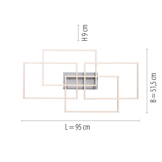 JUST LIGHT IVEN LED Deckenleuchte Steuerbare Lichtfarbe 12W 4-fach Silber/Weiß 14151-55