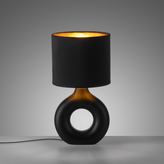 JUST LIGHT CARARA Tischleuchte E27 max. 25W schwarz 14193-18