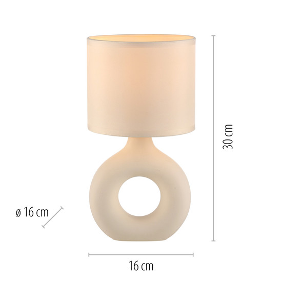 JUST LIGHT CARARA Tischleuchte E27 max. 25W sand 14193-39