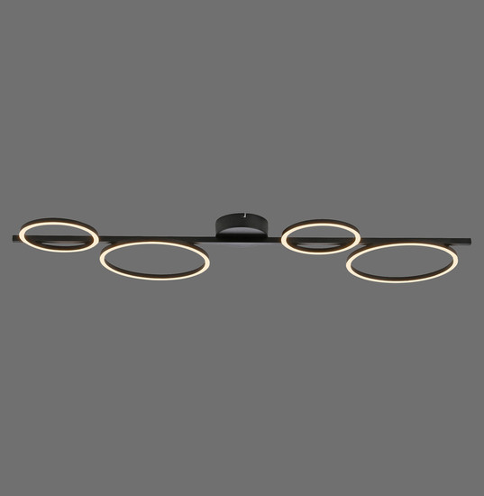 JUST LIGHT MINI RITUS LED Deckenleuchte Warmweiss Dimmbar 36W schwarz 14211-18