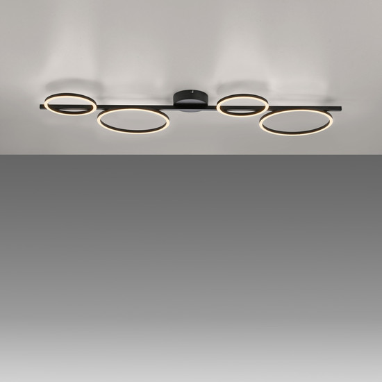 JUST LIGHT MINI RITUS LED Deckenleuchte Warmweiss Dimmbar 36W schwarz 14211-18