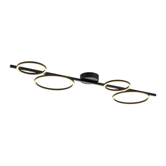 JUST LIGHT MINI RITUS LED Deckenleuchte Warmweiss Dimmbar 36W schwarz 14211-18