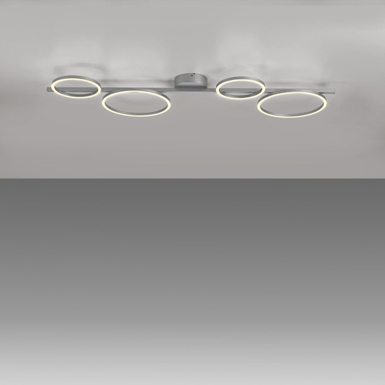 JUST LIGHT MINI RITUS LED Deckenleuchte Warmweiss Dimmbar 36W silber 14211-21