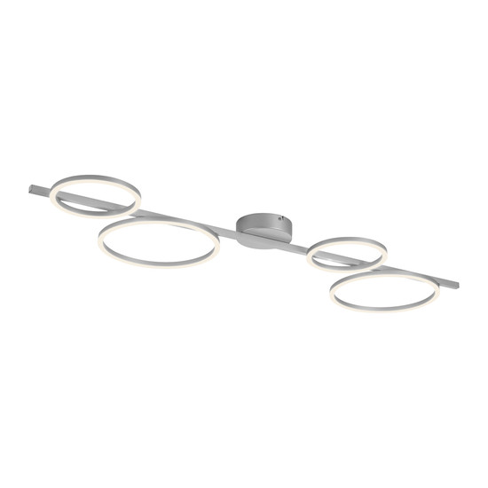 JUST LIGHT MINI RITUS LED Deckenleuchte Warmweiss Dimmbar 36W silber 14211-21