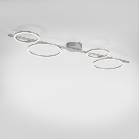 JUST LIGHT MINI RITUS LED Deckenleuchte Warmweiss Dimmbar 36W silber 14211-21