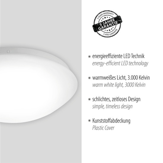 JUST LIGHT ANDREA-LED LED Deckenleuchte Warmweiss 6,2W weiss 14243-16