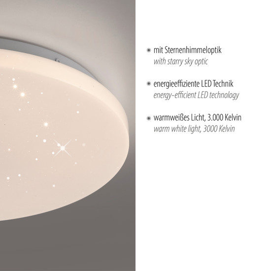 JUST LIGHT URANUS LED Deckenleuchte Warmweiss 22W weiss 14276-16