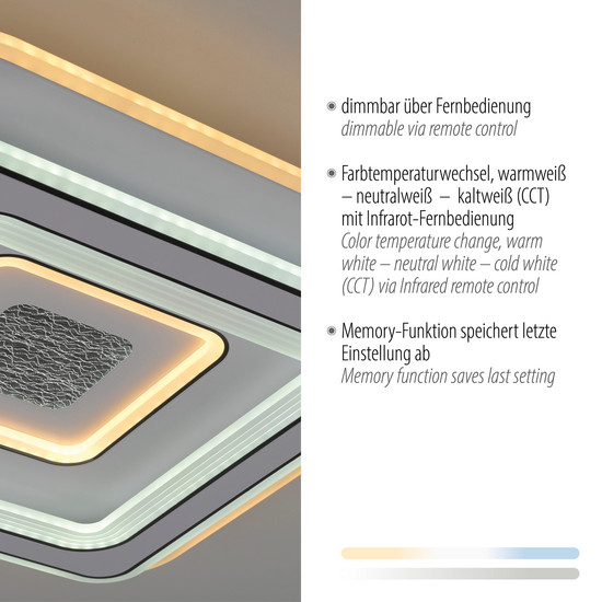 JUST LIGHT TOLAGO LED Deckenleuchte CCT Dimmbar 46W weiss 14283-16