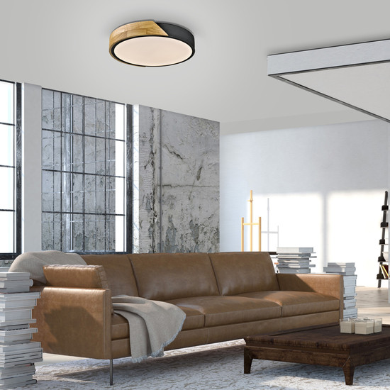 JUST LIGHT BILA LED Deckenleuchte Warmweiss 24W schwarz 14288-18