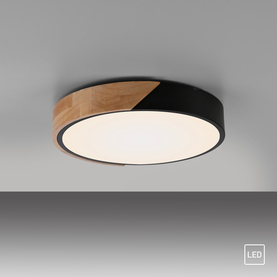 JUST LIGHT BILA LED Deckenleuchte Warmweiss 24W schwarz 14288-18
