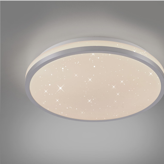 JUST LIGHT KYLE LED Deckenleuchte Warmweiss Dimmbar 10W silber 14293-21