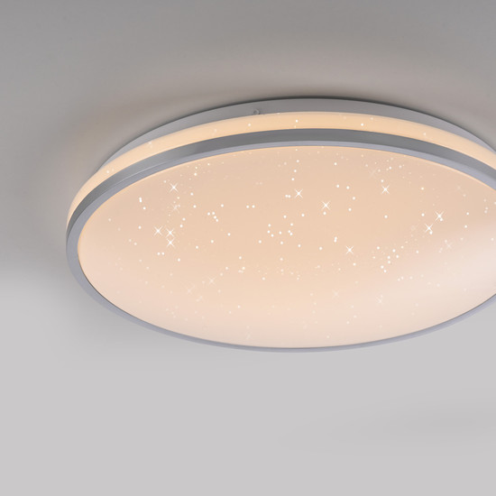 JUST LIGHT KYLE LED Deckenleuchte Warmweiss Dimmbar 19,5W silber 14294-21