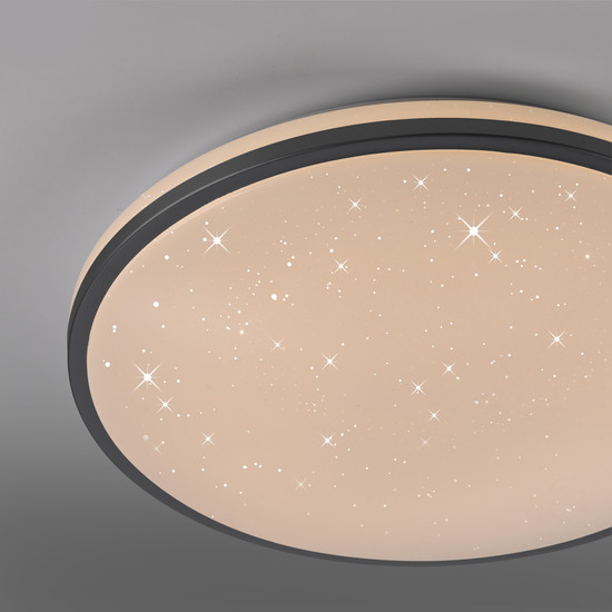 JUST LIGHT KYLE LED Deckenleuchte Warmweiss Dimmbar 34W schwarz 14295-18