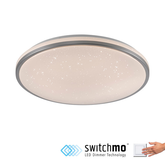 JUST LIGHT KYLE LED Deckenleuchte Warmweiss Dimmbar 34W silber 14295-21