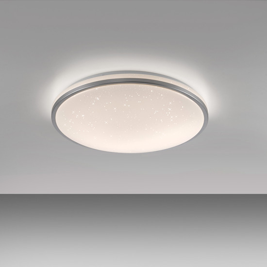 JUST LIGHT KYLE LED Deckenleuchte Warmweiss Dimmbar 34W silber 14295-21