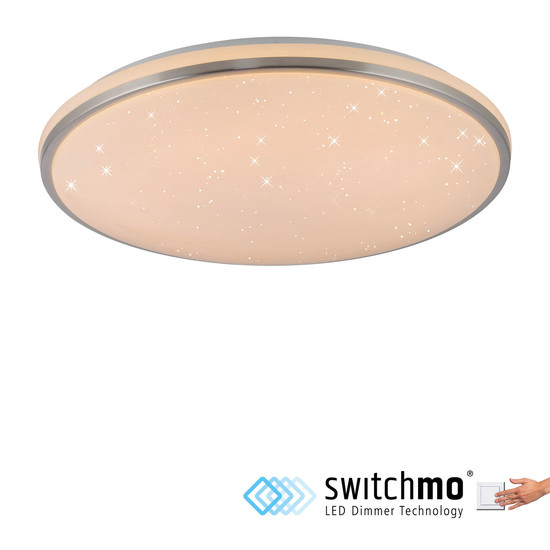 JUST LIGHT KYLE LED Deckenleuchte Warmweiss Dimmbar 34W stahl 14295-55