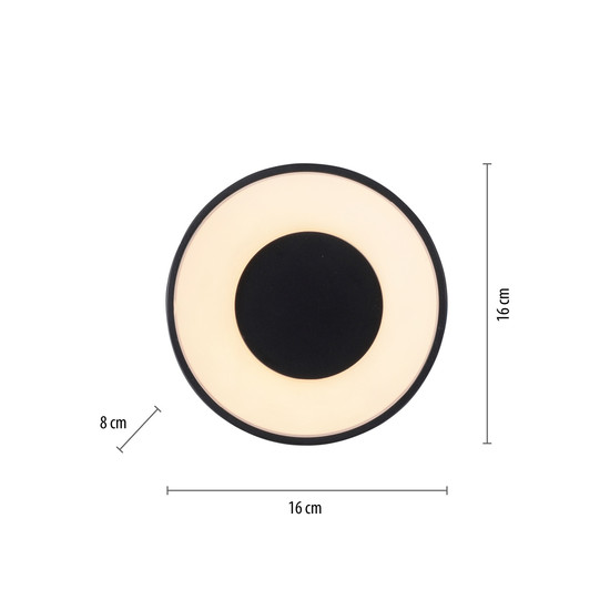 JUST LIGHT TANIKA LED Deckenleuchte Warmweiss Dimmbar 13W schwarz 14325-18