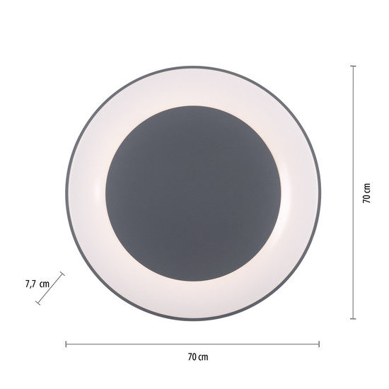JUST LIGHT ANIKA LED Deckenleuchte CCT Dimmbar 54W grau 14327-18