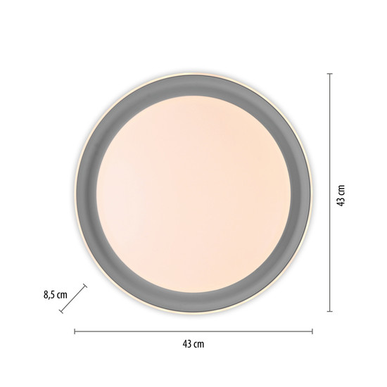JUST LIGHT SATI LED Deckenleuchte Warmweiss Dimmbar 19,5W grau 14368-15