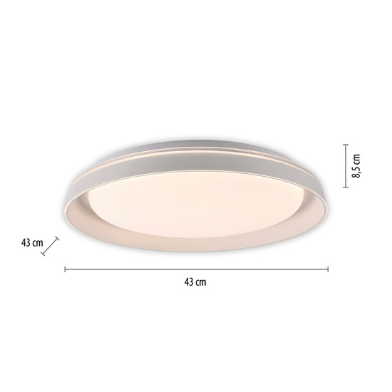 JUST LIGHT SATI LED Deckenleuchte Warmweiss Dimmbar 19,5W weiss 14368-16