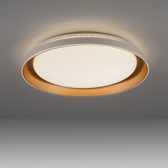 JUST LIGHT SATI LED Deckenleuchte Warmweiss Dimmbar 19,5W messingmatt 14368-60