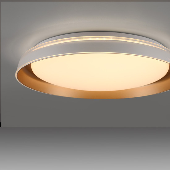 JUST LIGHT SATI LED Deckenleuchte Warmweiss Dimmbar 19,5W messingmatt 14368-60