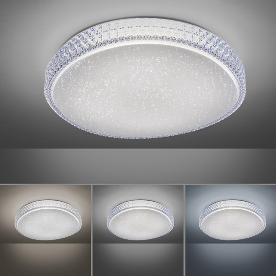 JUST LIGHT FRIDA LED Deckenleuchte CCT Dimmbar 36W transparent 14373-00