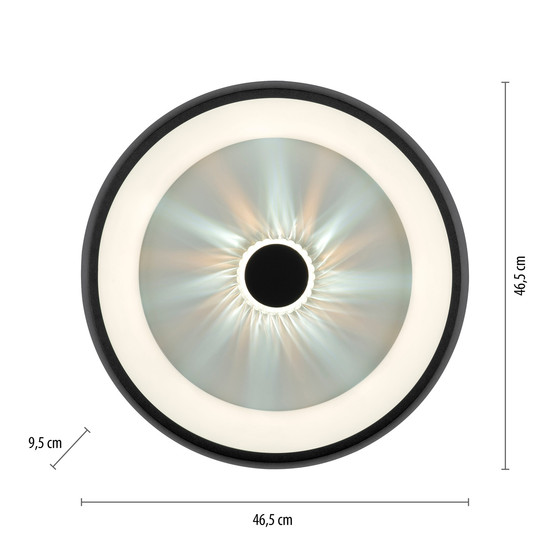 JUST LIGHT VERTIGO LED Deckenleuchte CCT Dimmbar 29W schwarz 14384-18