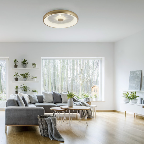 JUST LIGHT VERTIGO LED Deckenleuchte CCT Dimmbar 37W messingmatt 14386-60