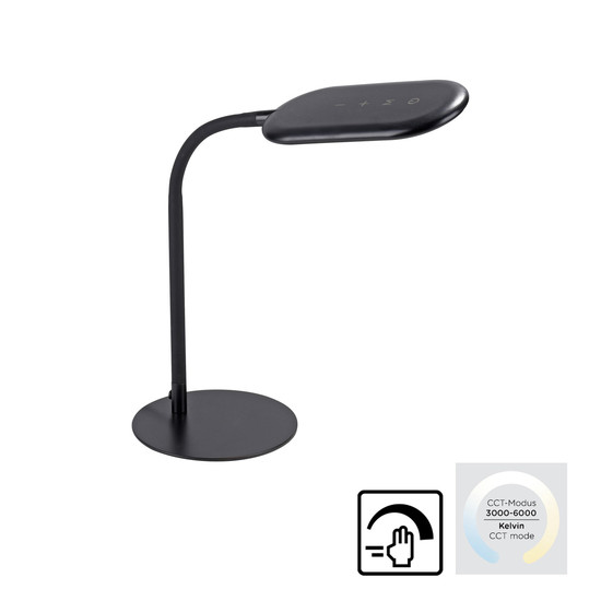 JUST LIGHT KELLY LED Tischleuchte CCT Dimmbar 7W schwarz 14405-18