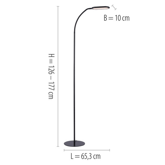 JUST LIGHT KELLY LED Stehleuchte CCT Dimmbar 7W schwarz 14406-18