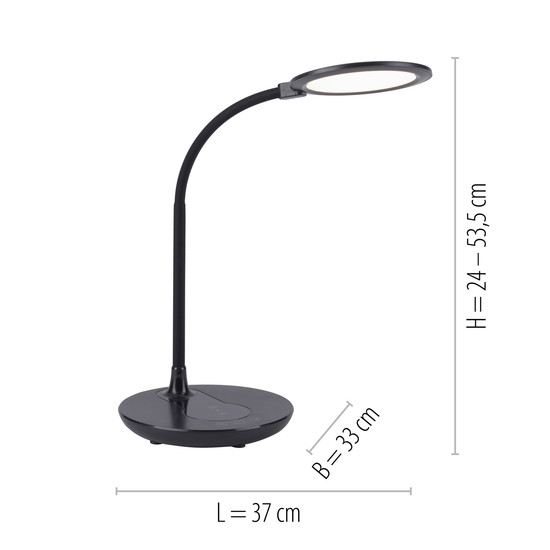 JUST LIGHT ASTRID LED Tischleuchte CCT Dimmbar 5W schwarz 14416-18