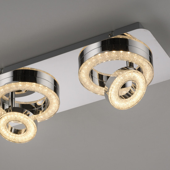 JUST LIGHT TIM LED Deckenleuchte Warmweiss 10W chrom 14521-17