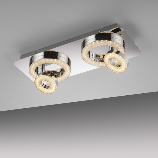 JUST LIGHT TIM LED Deckenleuchte Warmweiss 10W chrom 14521-17