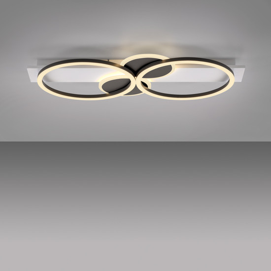 JUST LIGHT TROOPER LED Deckenleuchte Warmweiss 39W 2-fach weiss 14552-16
