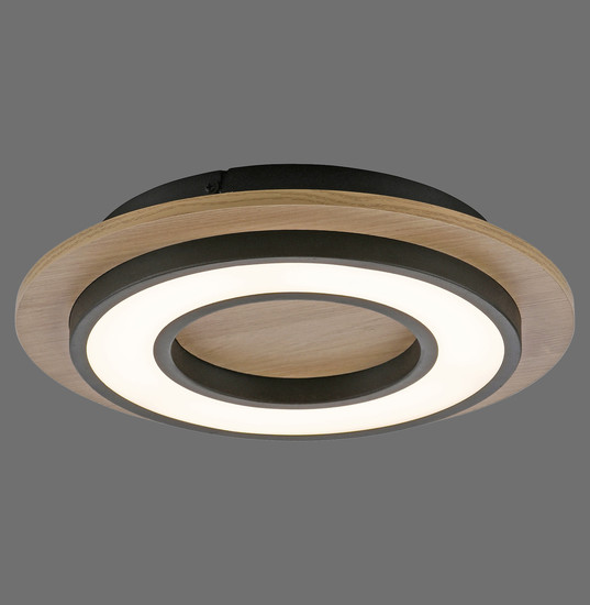 JUST LIGHT TOLA LED Deckenleuchte Warmweiss 16W schwarz 14560-18