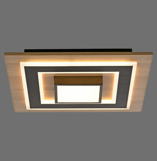 JUST LIGHT TOLA LED Deckenleuchte Warmweiss 26W 2-fach schwarz 14563-18