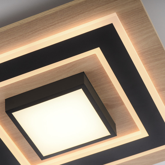 JUST LIGHT TOLA LED Deckenleuchte Warmweiss 26W 2-fach schwarz 14563-18