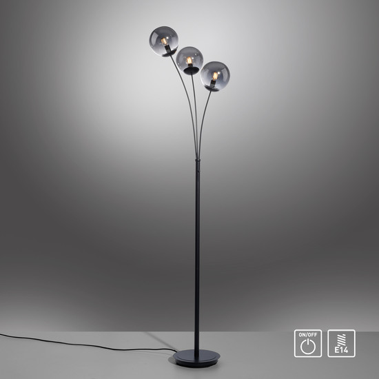 JUST LIGHT BIG WIDOW Stehleuchte E14 max. 25W 3-fach schwarz 14603-18